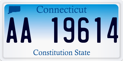 CT license plate AA19614