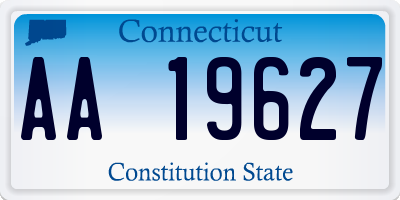 CT license plate AA19627