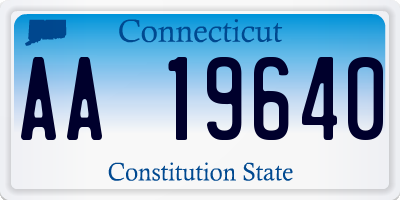 CT license plate AA19640