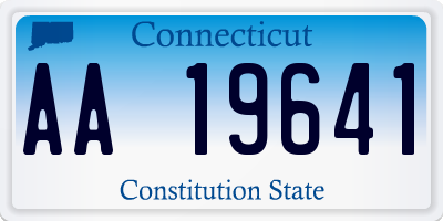 CT license plate AA19641