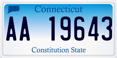 CT license plate AA19643