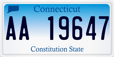 CT license plate AA19647