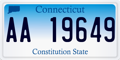 CT license plate AA19649
