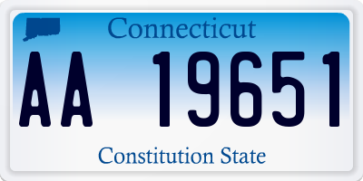 CT license plate AA19651