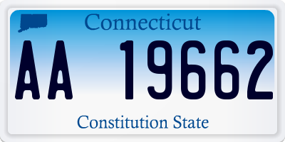 CT license plate AA19662