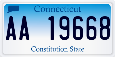 CT license plate AA19668