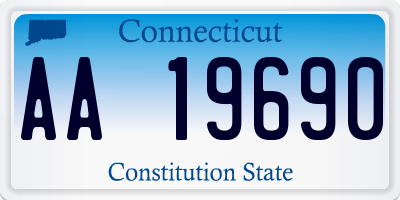 CT license plate AA19690