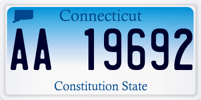 CT license plate AA19692