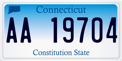 CT license plate AA19704