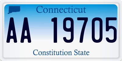 CT license plate AA19705