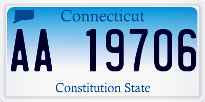 CT license plate AA19706