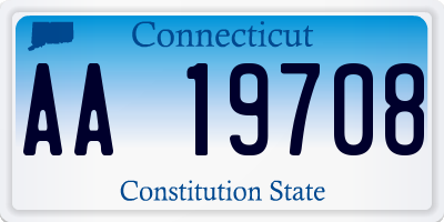 CT license plate AA19708