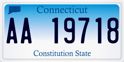 CT license plate AA19718