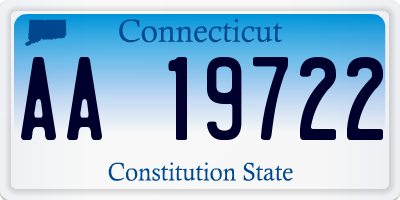 CT license plate AA19722