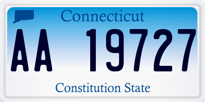 CT license plate AA19727