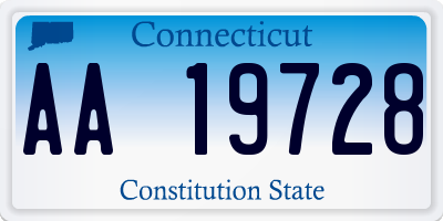 CT license plate AA19728