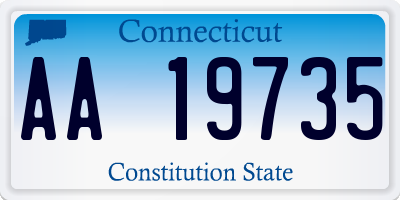 CT license plate AA19735