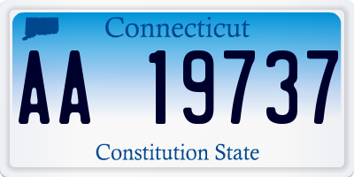 CT license plate AA19737