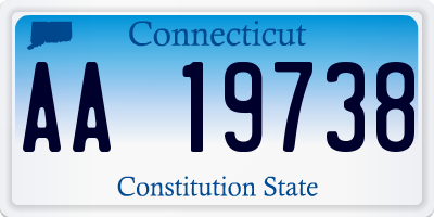 CT license plate AA19738