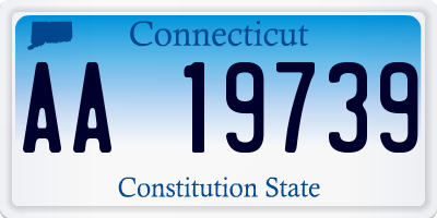 CT license plate AA19739