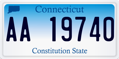 CT license plate AA19740