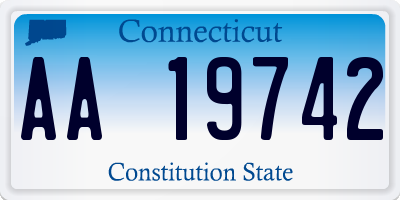 CT license plate AA19742