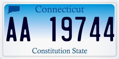 CT license plate AA19744