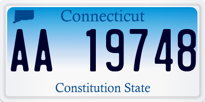 CT license plate AA19748