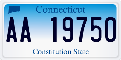 CT license plate AA19750
