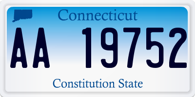 CT license plate AA19752