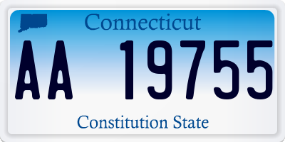 CT license plate AA19755