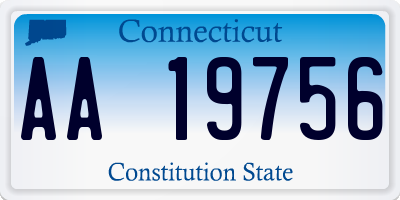 CT license plate AA19756