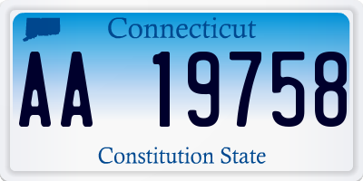 CT license plate AA19758