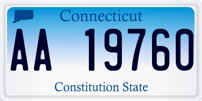 CT license plate AA19760