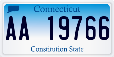 CT license plate AA19766