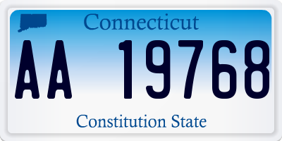 CT license plate AA19768