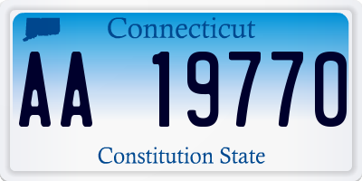 CT license plate AA19770