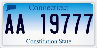 CT license plate AA19777