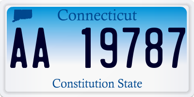 CT license plate AA19787