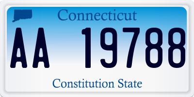 CT license plate AA19788