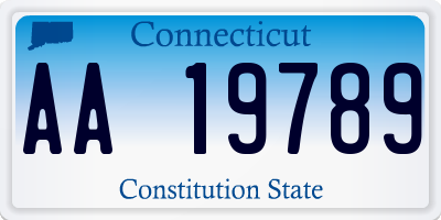 CT license plate AA19789