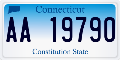 CT license plate AA19790