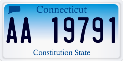 CT license plate AA19791