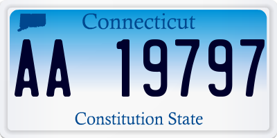 CT license plate AA19797