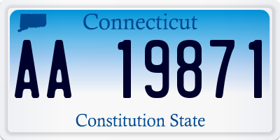 CT license plate AA19871