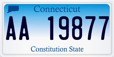 CT license plate AA19877