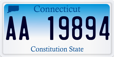 CT license plate AA19894