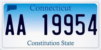 CT license plate AA19954
