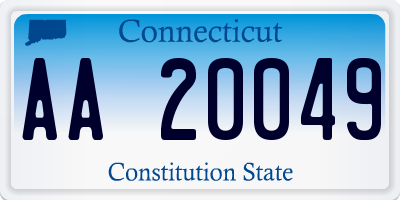 CT license plate AA20049