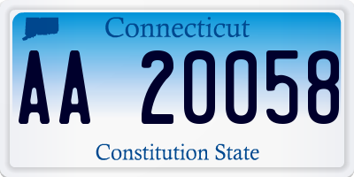 CT license plate AA20058